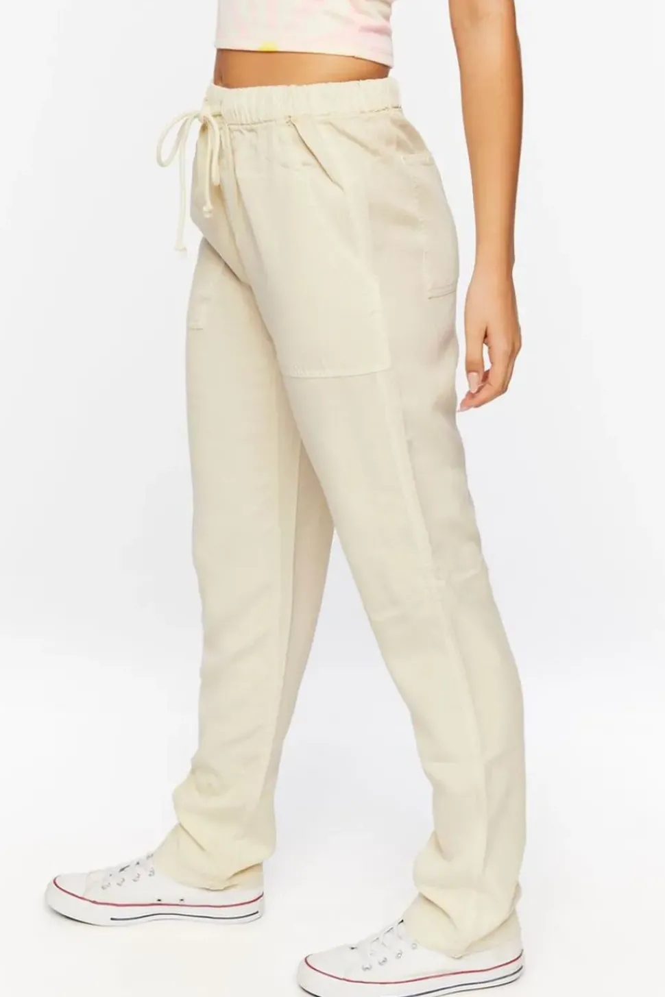 Drawstring Twill Pants