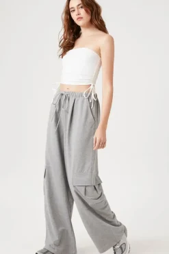 Drawstring Wide-Leg Cargo Pants