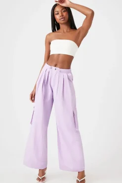 Drawstring Wide-Leg Cargo Pants