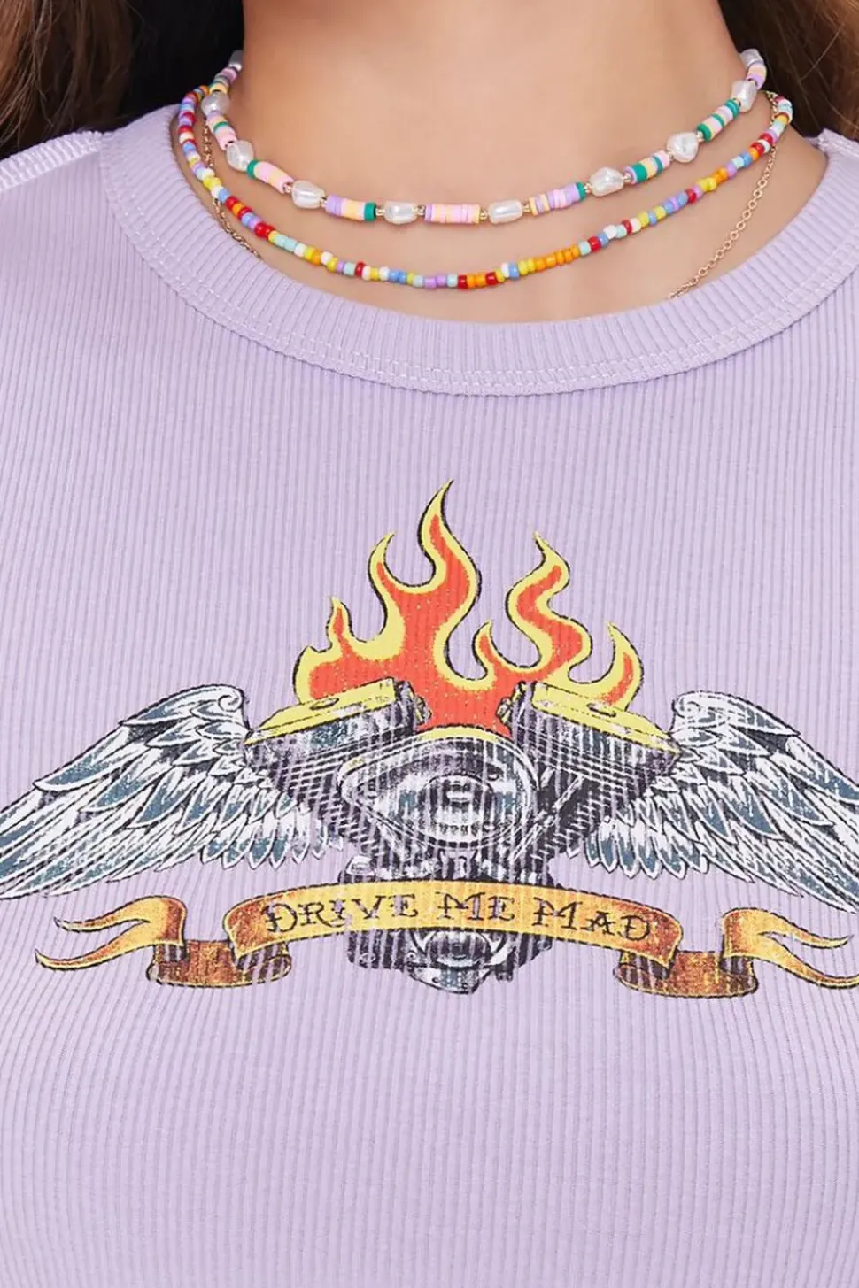 Drive Me Mad Graphic Cropped Tee