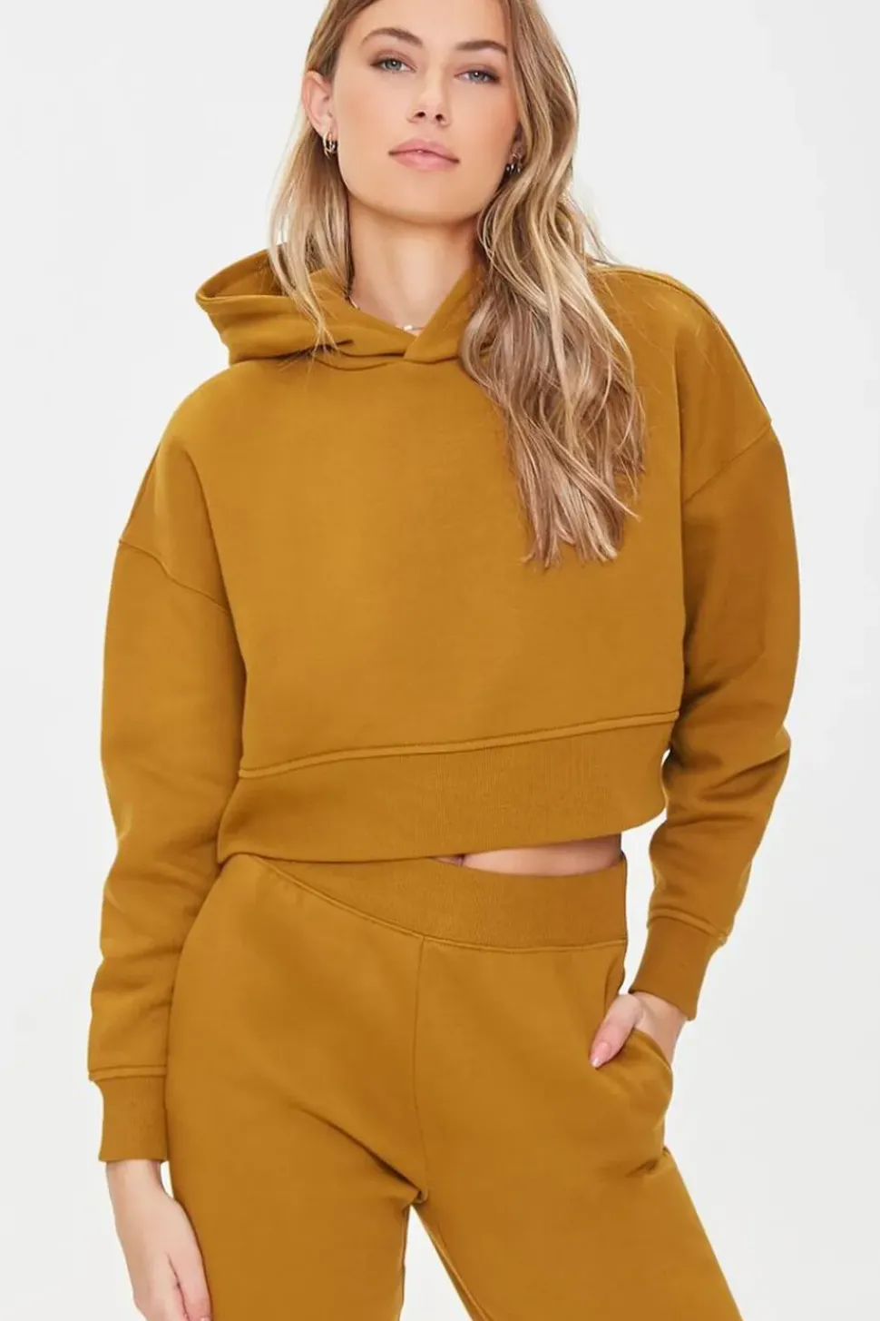 Dropped-Sleeve Fleece Hoodie