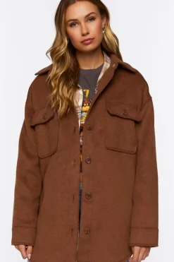 Drop-Sleeve Button-Front Shacket
