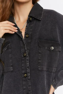 Drop-Sleeve Button-Up Shacket