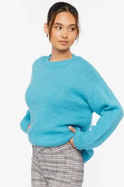 Drop-Sleeve Crew Neck Sweater
