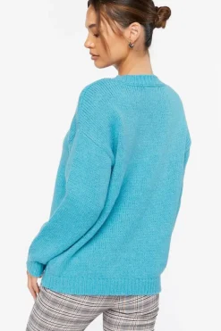 Drop-Sleeve Crew Neck Sweater