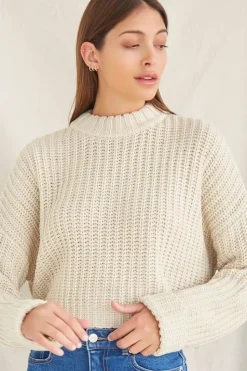 Drop-Sleeve Crew Sweater