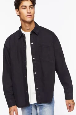 Drop-Sleeve Snap-Button Shirt