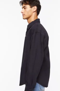 Drop-Sleeve Snap-Button Shirt