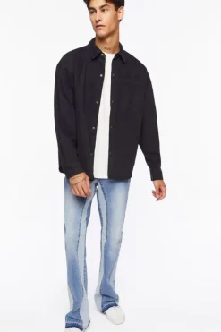 Drop-Sleeve Snap-Button Shirt
