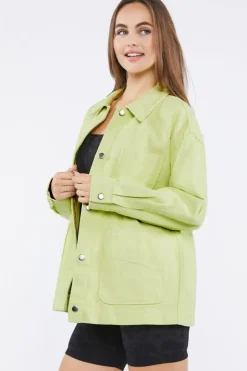 Drop-Sleeve Twill Shacket