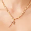 Dual Cross Curb Chain Necklace