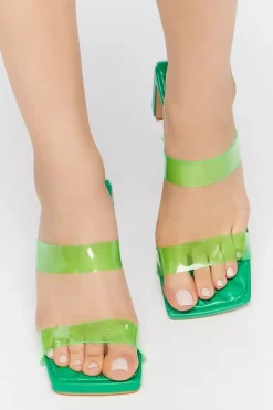 Dual-Strap Vinyl Quilted Heels