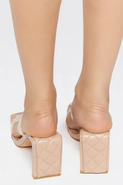 Dual-Strap Vinyl Quilted Heels