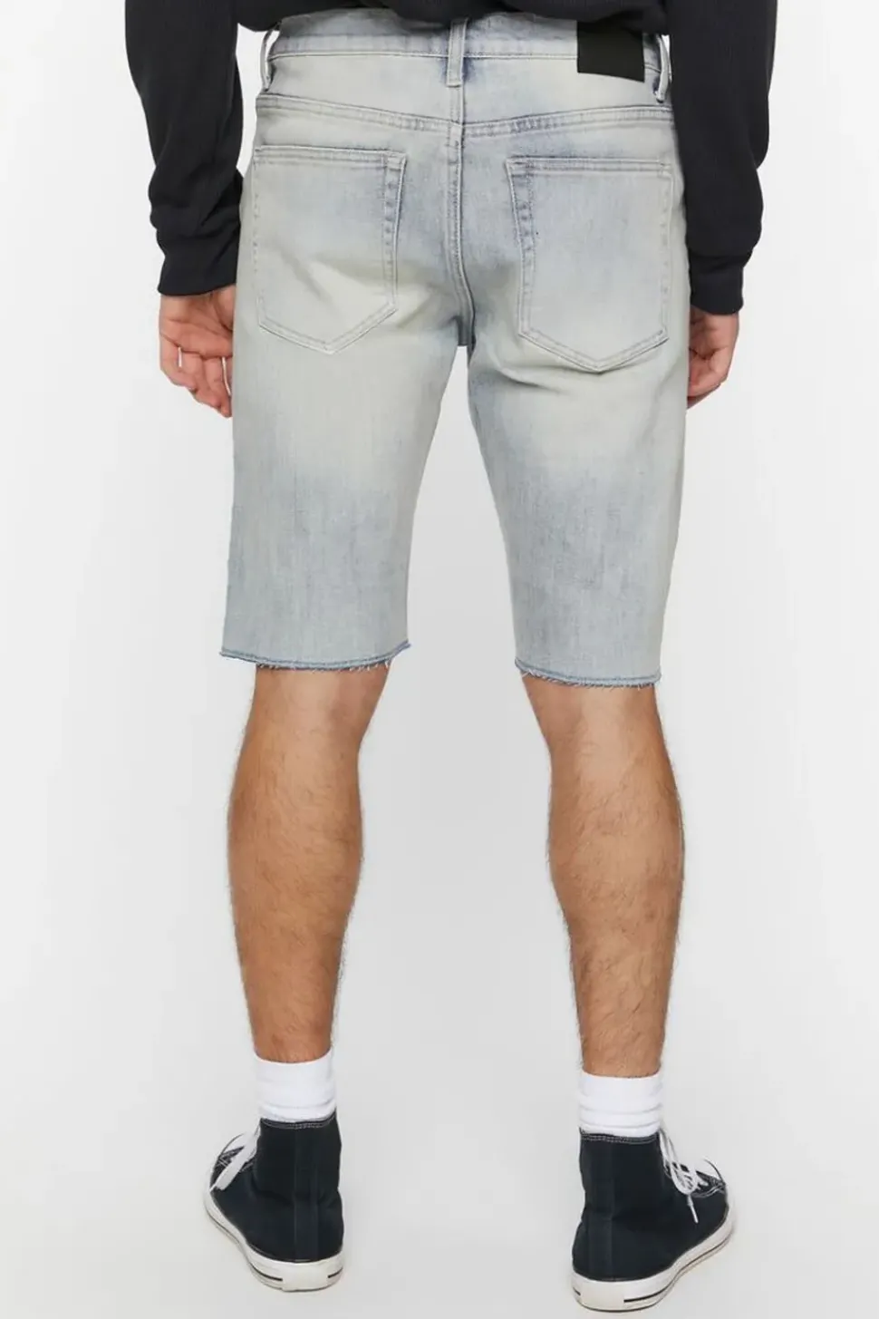 Embroidered Barbed Wire Denim Shorts