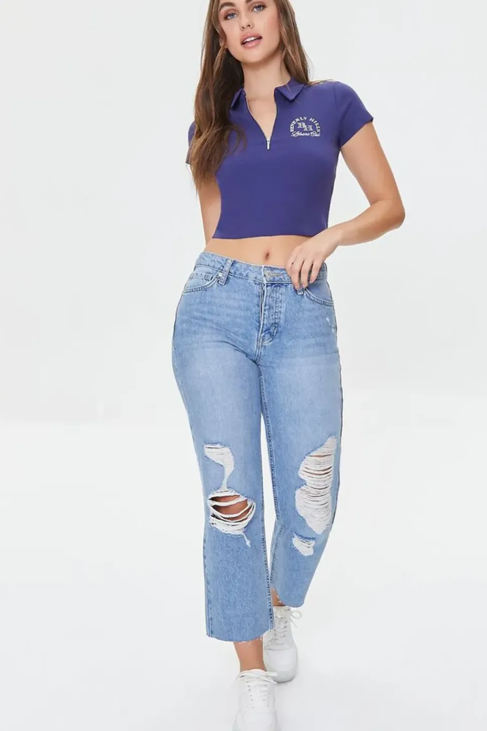 Embroidered Beverly Hills Crop Top