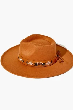 Embroidered Brushed Fedora