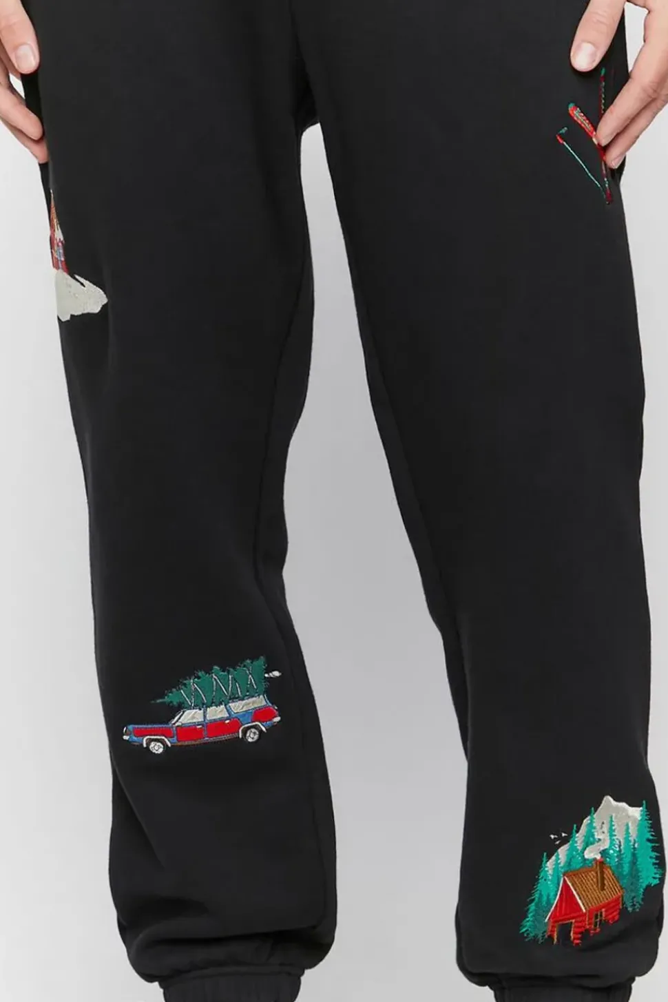Embroidered Cabin Fleece Joggers