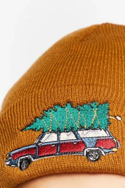 Embroidered Christmas Tree Car Beanie