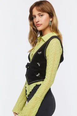 Embroidered Dragonfly Vest
