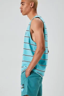 Embroidered Earth Striped Tank Top