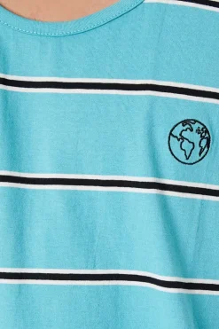 Embroidered Earth Striped Tank Top