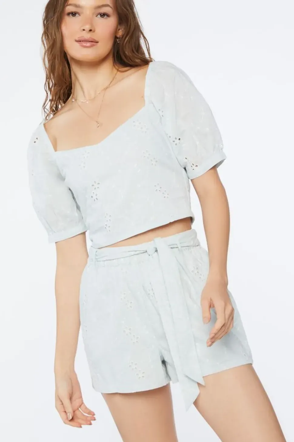 Embroidered Floral Crop Top