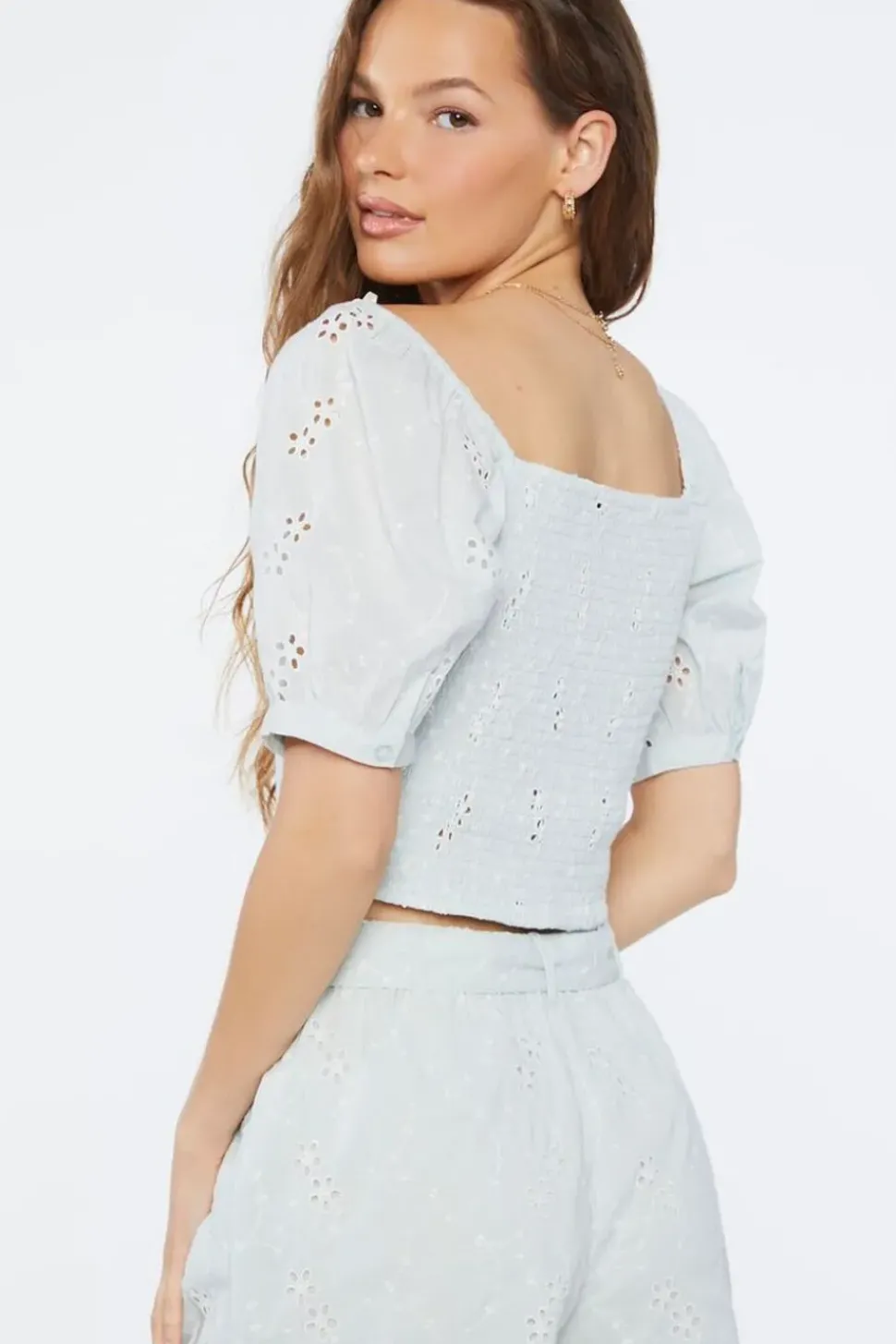 Embroidered Floral Crop Top