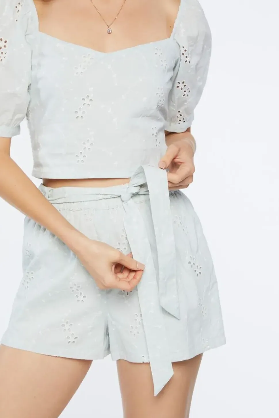 Embroidered Floral Crop Top