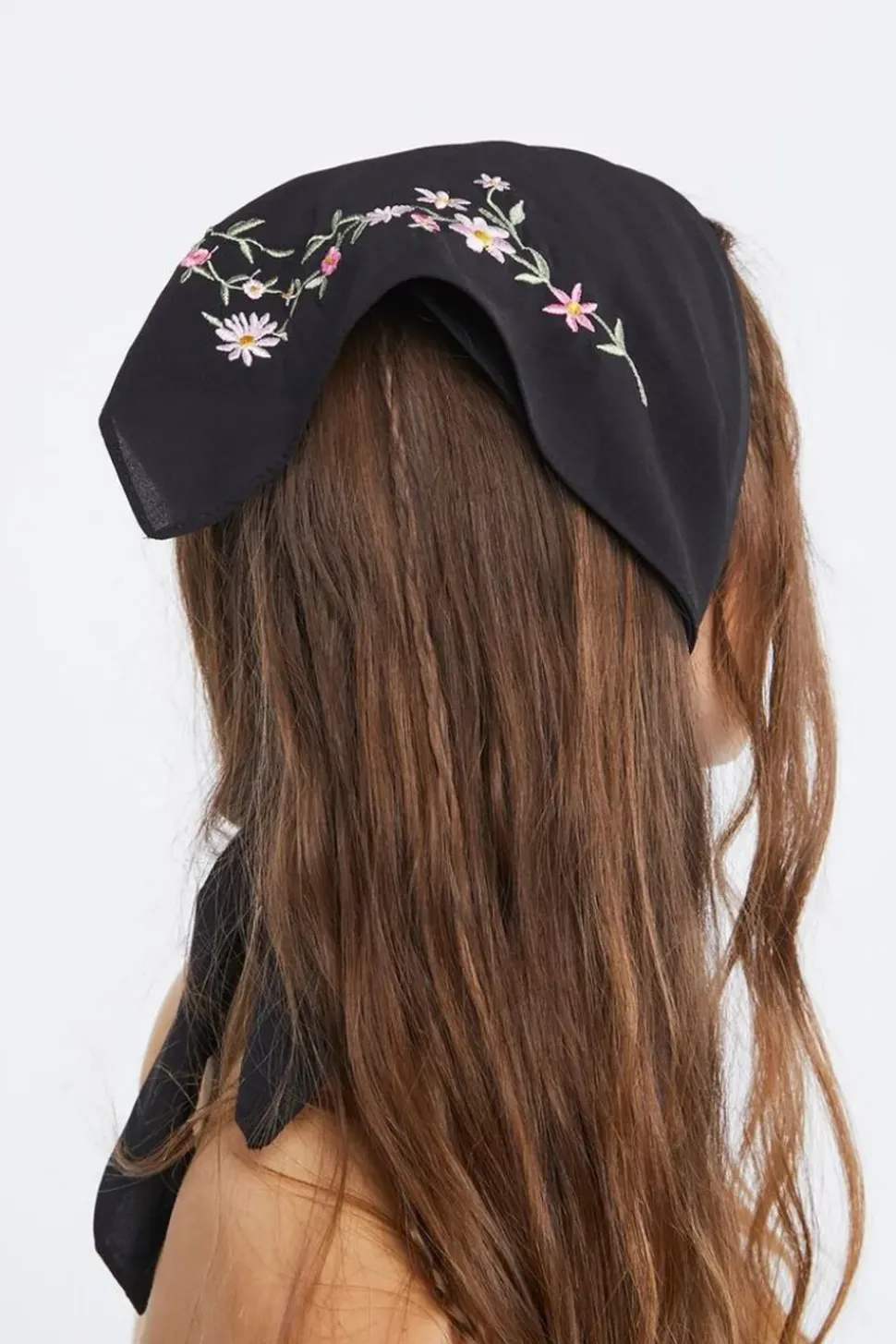 Embroidered Floral Scarf