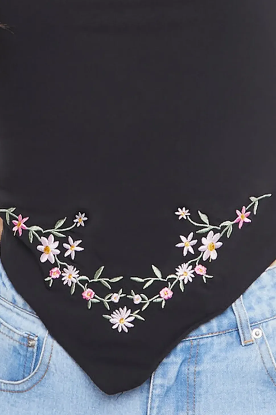 Embroidered Floral Scarf