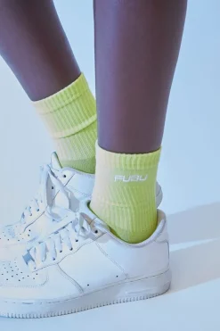 Embroidered Fubu Crew Socks