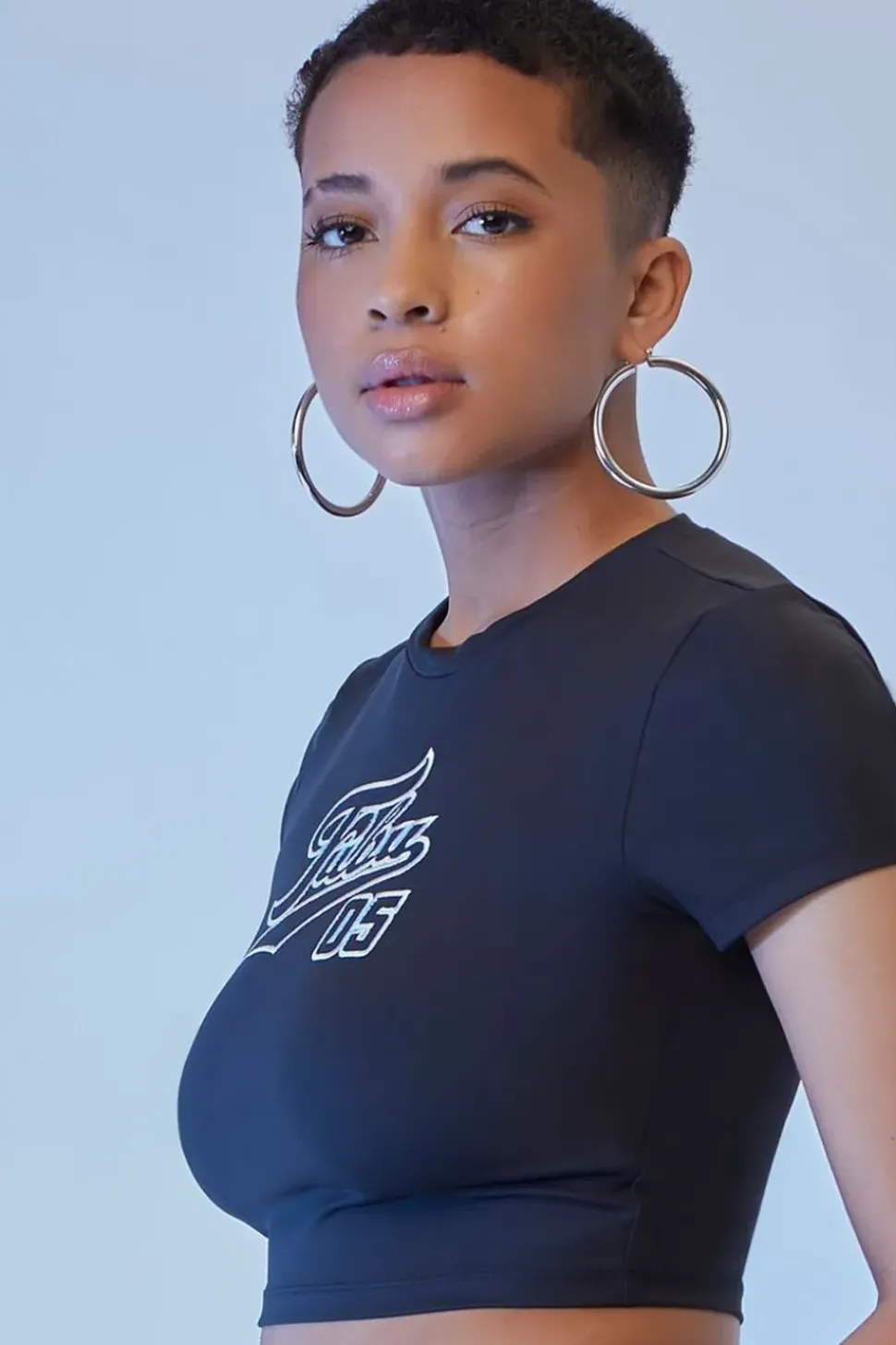 Embroidered Fubu Cropped Tee