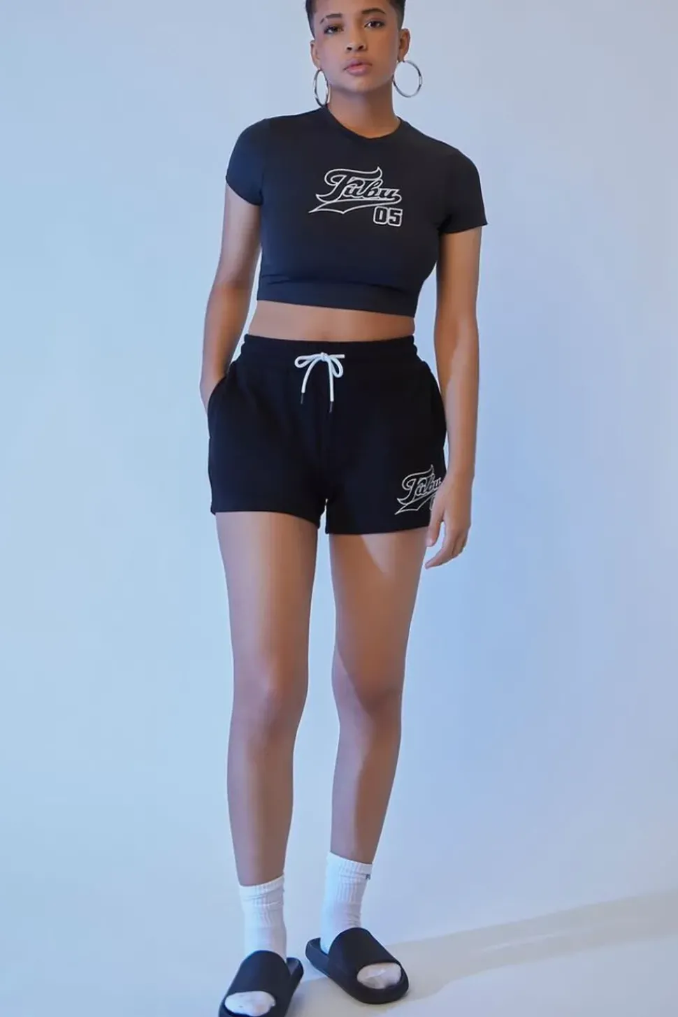 Embroidered Fubu Cropped Tee