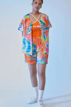 Embroidered Fubu Mesh Shorts