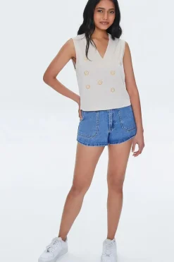 Embroidered Happy Face Tank Top