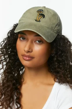 Embroidered Mushroom Baseball Cap
