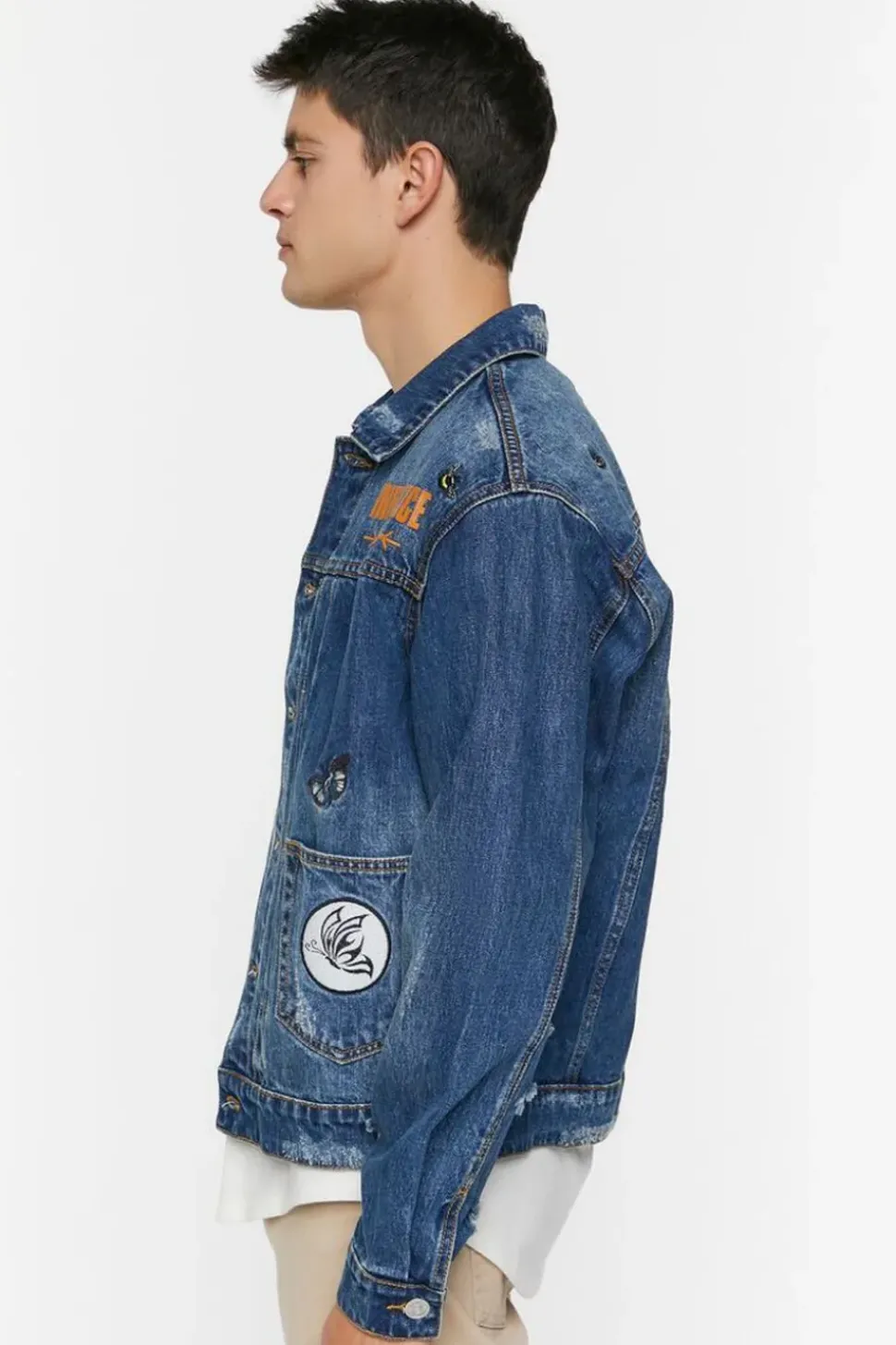 Embroidered Peace Denim Jacket