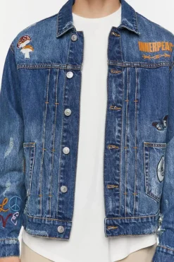 Embroidered Peace Denim Jacket