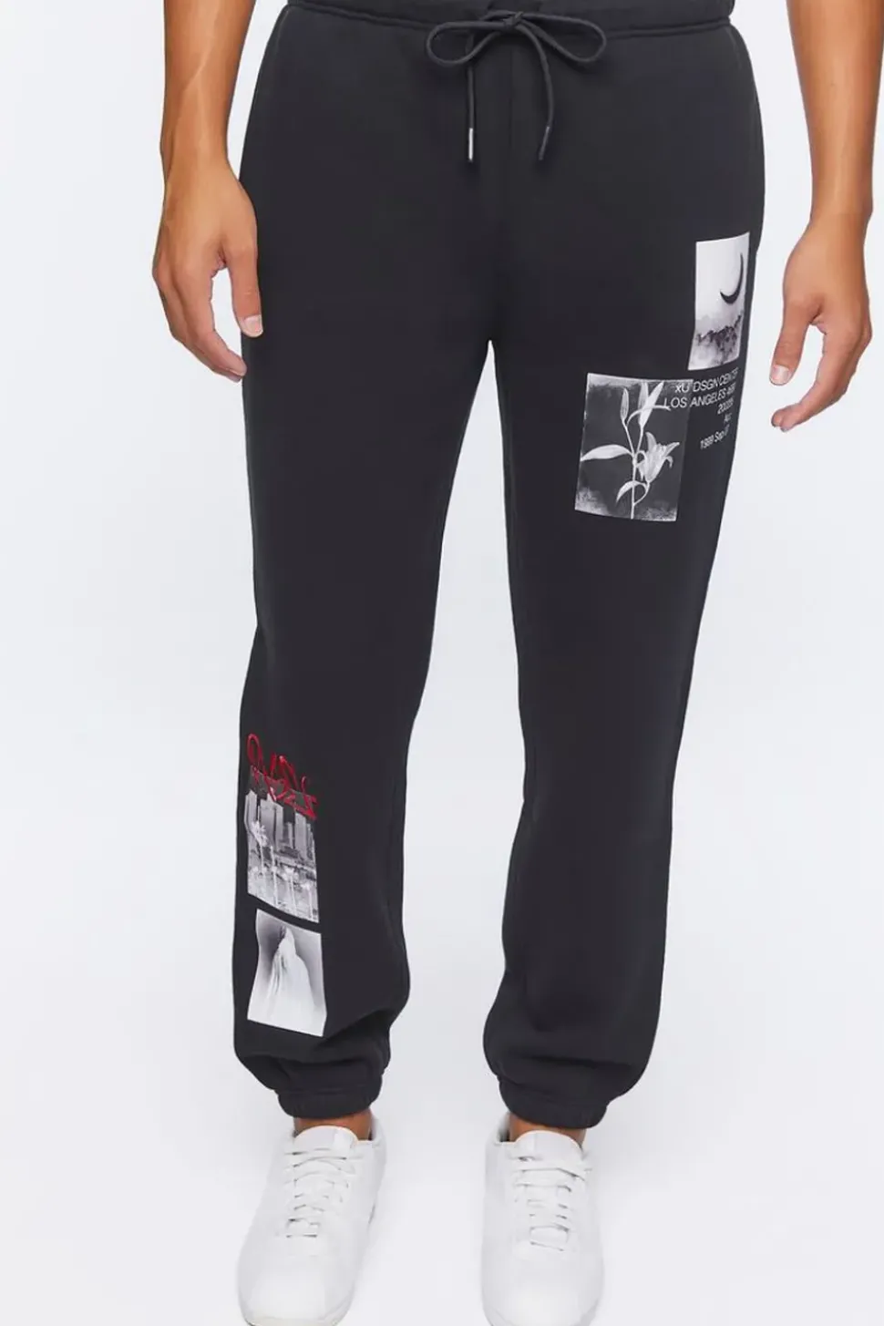 Embroidered Rise Graphic Joggers