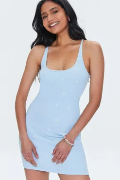 Embroidered Seamless Eye Print Dress
