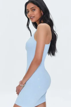 Embroidered Seamless Eye Print Dress