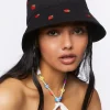 Embroidered Strawberry Bucket Hat