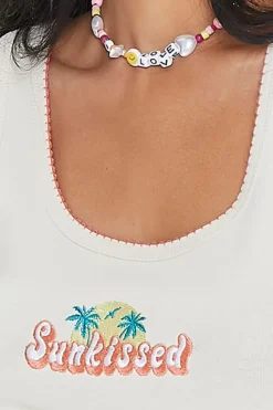 Embroidered Sunkissed Crop Top