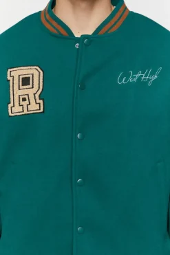 Embroidered Varsity Letterman Jacket