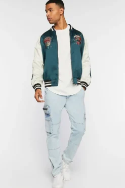 Embroidered Varsity Souvenir Jacket