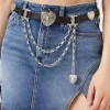 Etched Heart Faux Leather Belt
