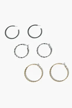 Etched Hoop Earring Set