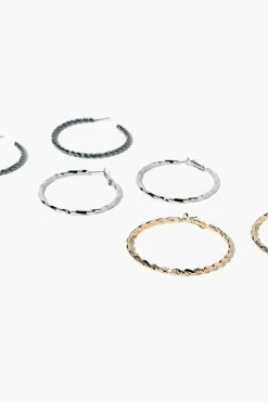 Etched Hoop Earring Set