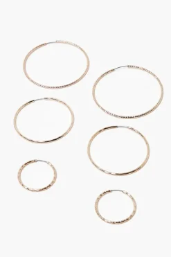 Etched Hoop Earring Set
