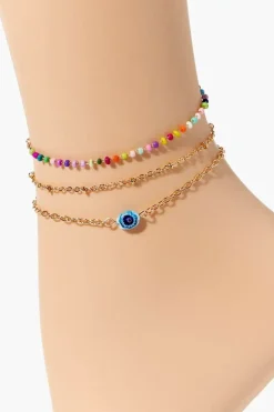 Evil Eye Anklet Set